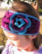 Headband flower children handmade crochet