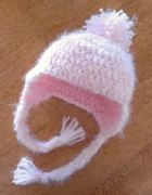 infant handmade hat crochet pompom earflaps